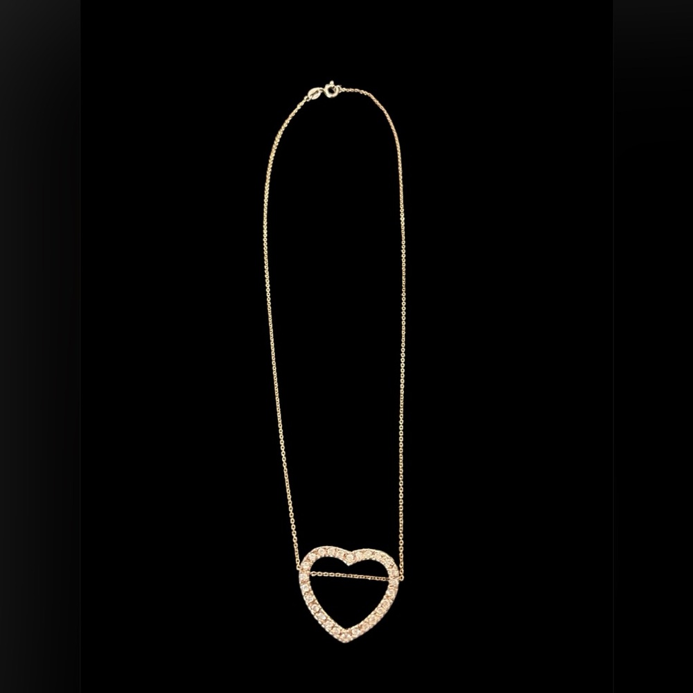 VTG Sterling 925 zirconia heart pendant with sterling necklace